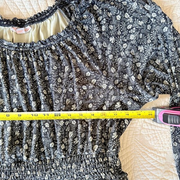 Knox Rose Black Floral Tiered Prairie Maxi Dress Size XL - Cottagecore - Picture 10 of 11